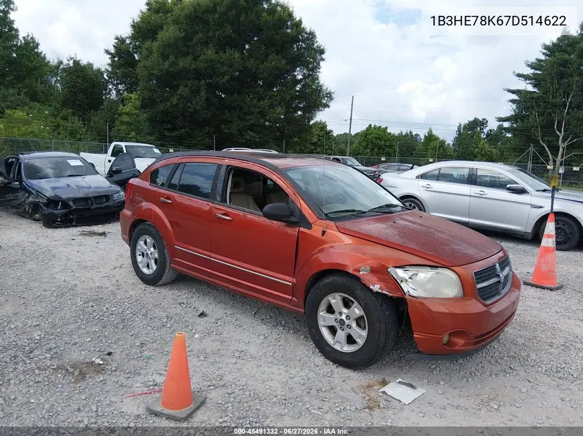 2007 Dodge Caliber R/T VIN: 1B3HE78K67D514622 Lot: 45491332