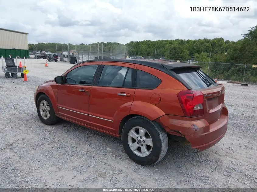 2007 Dodge Caliber R/T VIN: 1B3HE78K67D514622 Lot: 45491332