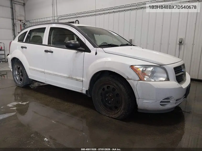 2007 Dodge Caliber Sxt VIN: 1B3HB48BX7D540678 Lot: 45511939