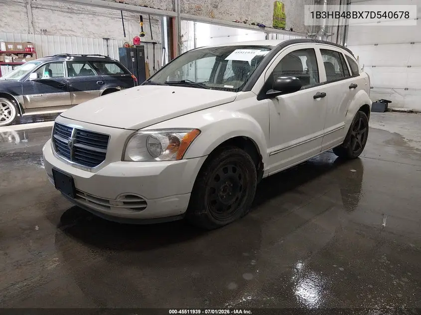 2007 Dodge Caliber Sxt VIN: 1B3HB48BX7D540678 Lot: 45511939