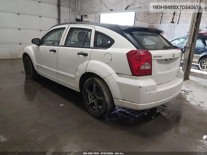 2007 Dodge Caliber Sxt VIN: 1B3HB48BX7D540678 Lot: 45511939