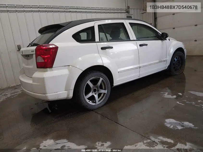 2007 Dodge Caliber Sxt VIN: 1B3HB48BX7D540678 Lot: 45511939