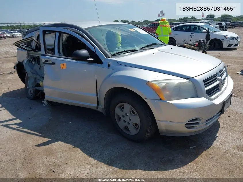 2007 Dodge Caliber VIN: 1B3HB28B57D314651 Lot: 45557443