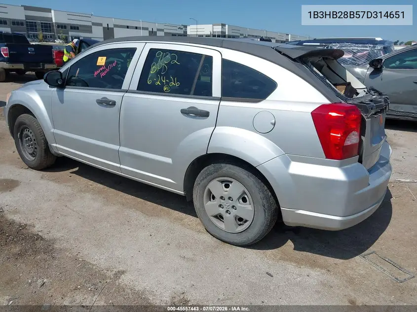 2007 Dodge Caliber VIN: 1B3HB28B57D314651 Lot: 45557443