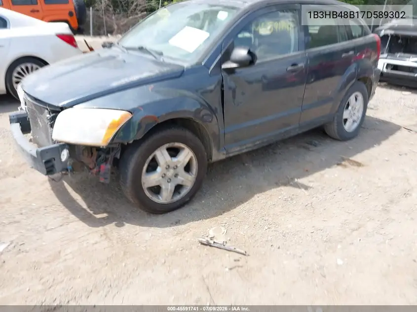 2007 Dodge Caliber Sxt VIN: 1B3HB48B17D589302 Lot: 45591741