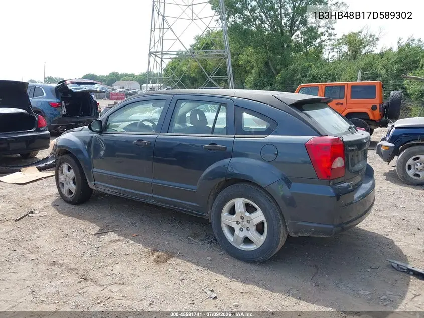 2007 Dodge Caliber Sxt VIN: 1B3HB48B17D589302 Lot: 45591741