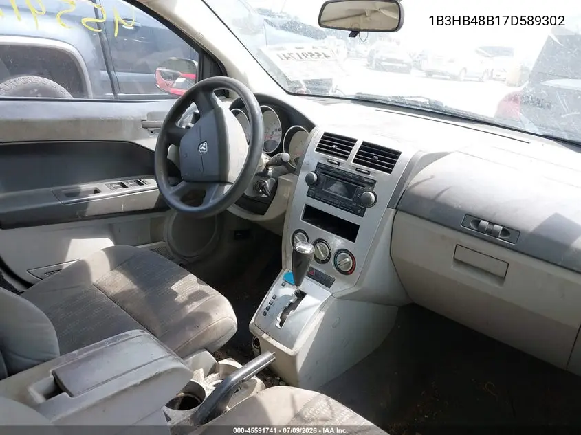 2007 Dodge Caliber Sxt VIN: 1B3HB48B17D589302 Lot: 45591741