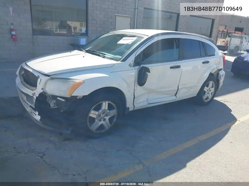 2007 Dodge Caliber Sxt VIN: 1B3HB48B77D109649 Lot: 45593728