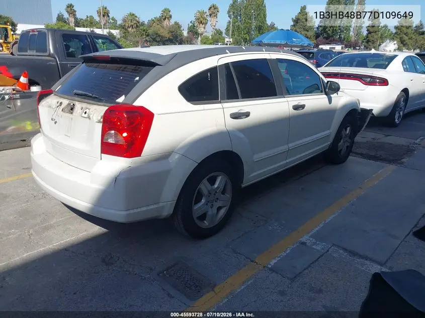 2007 Dodge Caliber Sxt VIN: 1B3HB48B77D109649 Lot: 45593728