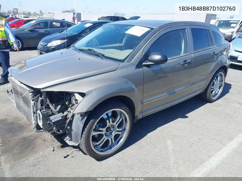 2007 Dodge Caliber Sxt VIN: 1B3HB48B87D102760 Lot: 45595085