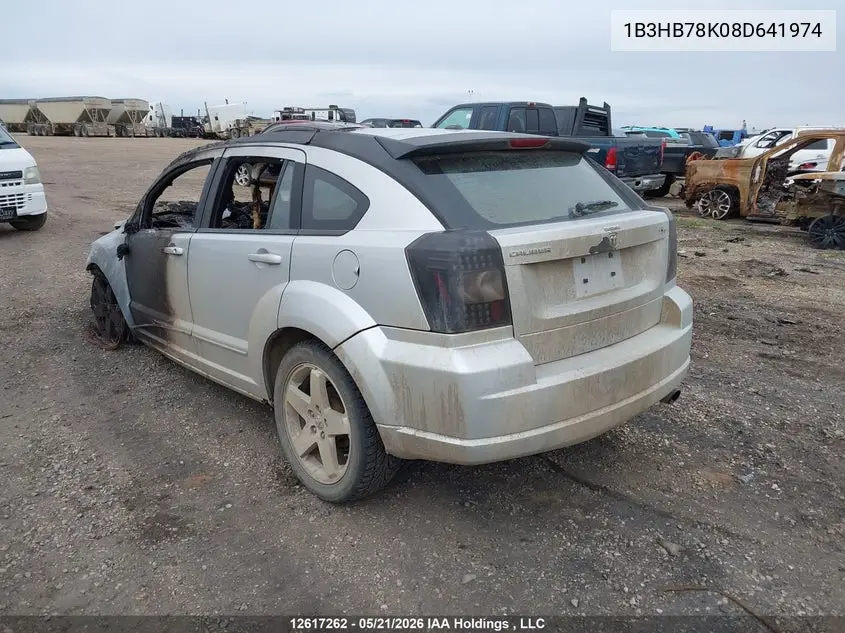 2008 Dodge Caliber R/T VIN: 1B3HB78K08D641974 Lot: 12617262
