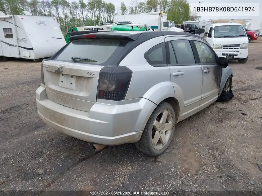 2008 Dodge Caliber R/T VIN: 1B3HB78K08D641974 Lot: 12617262