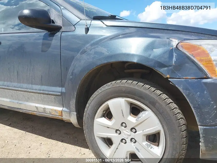 2008 Dodge Caliber Sxt VIN: 1B3HB48B38D704791 Lot: 30091531