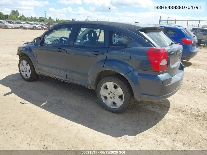 2008 Dodge Caliber Sxt VIN: 1B3HB48B38D704791 Lot: 30091531