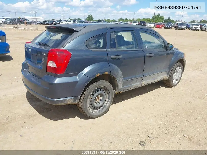 2008 Dodge Caliber Sxt VIN: 1B3HB48B38D704791 Lot: 30091531