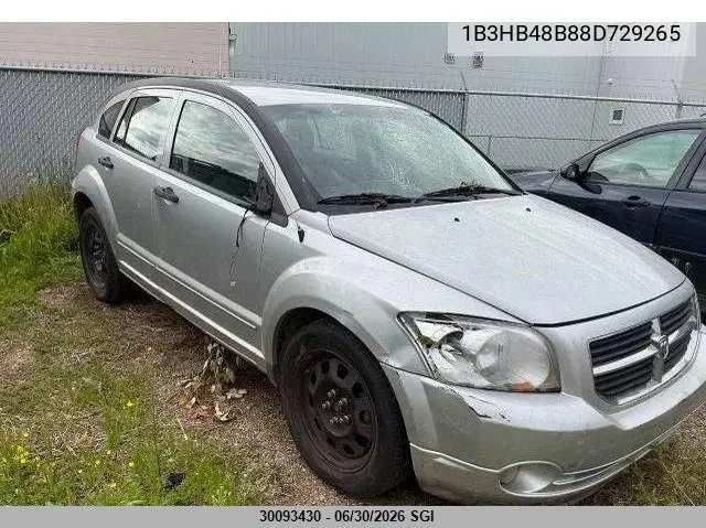 2008 Dodge Caliber Sxt VIN: 1B3HB48B88D729265 Lot: 30093430
