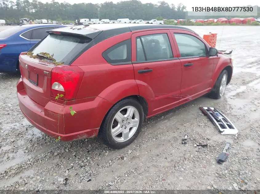2008 Dodge Caliber Sxt VIN: 1B3HB48BX8D777530 Lot: 44962003