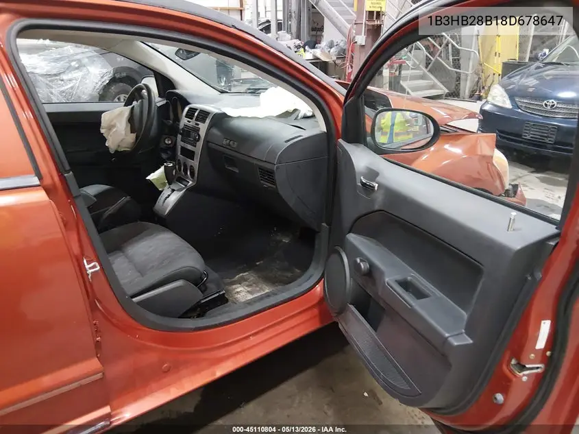 2008 Dodge Caliber Se VIN: 1B3HB28B18D678647 Lot: 45110804