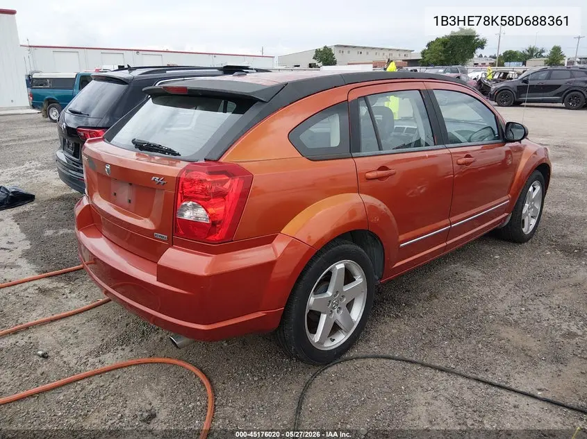 2008 Dodge Caliber R/T VIN: 1B3HE78K58D688361 Lot: 45176020