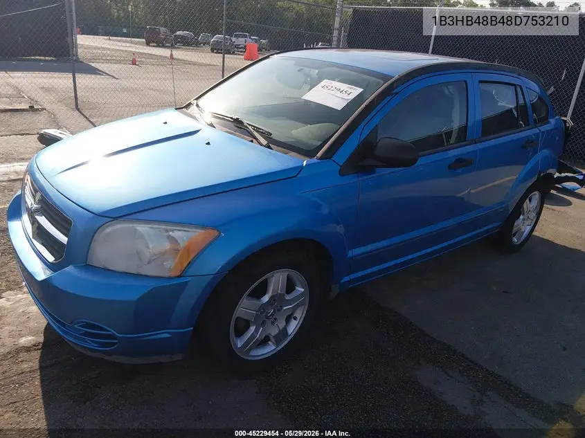2008 Dodge Caliber Sxt VIN: 1B3HB48B48D753210 Lot: 45229454