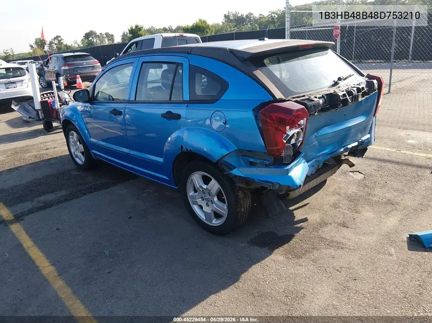 2008 Dodge Caliber Sxt VIN: 1B3HB48B48D753210 Lot: 45229454