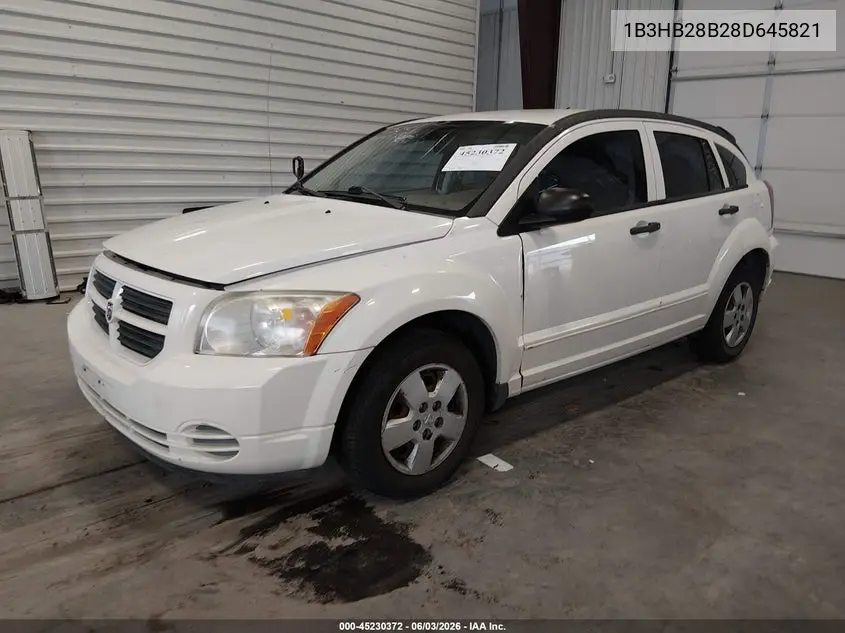 2008 Dodge Caliber Se VIN: 1B3HB28B28D645821 Lot: 45230372