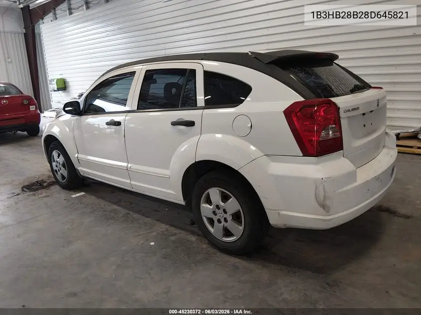 2008 Dodge Caliber Se VIN: 1B3HB28B28D645821 Lot: 45230372