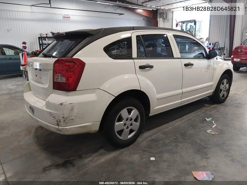 2008 Dodge Caliber Se VIN: 1B3HB28B28D645821 Lot: 45230372