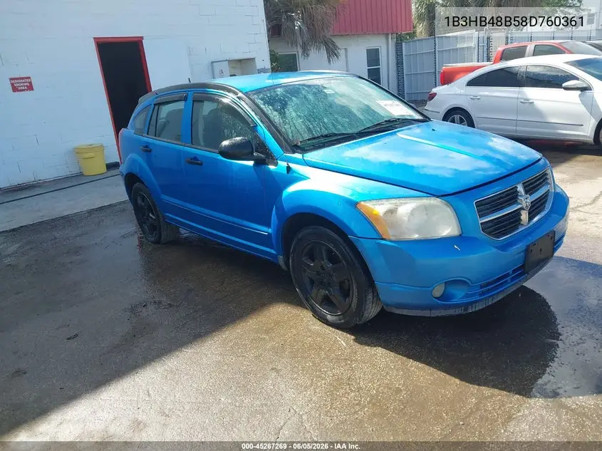 2008 Dodge Caliber Sxt VIN: 1B3HB48B58D760361 Lot: 45267269