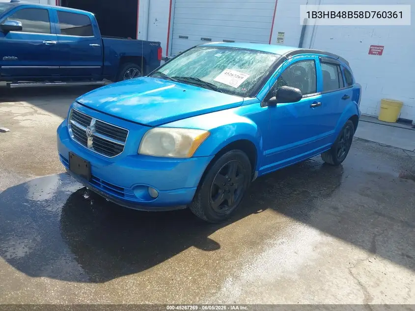 2008 Dodge Caliber Sxt VIN: 1B3HB48B58D760361 Lot: 45267269