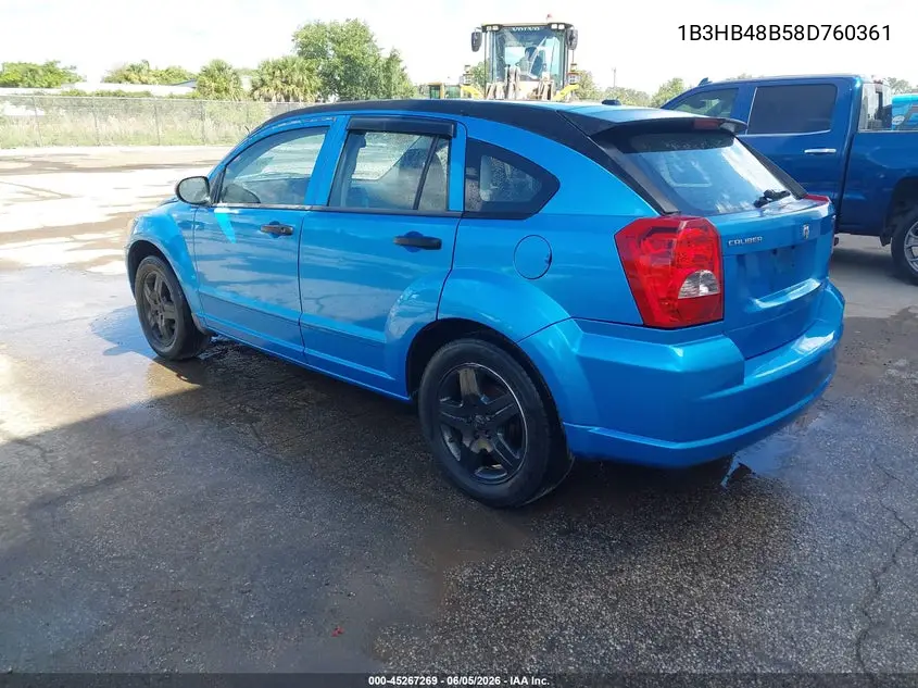 2008 Dodge Caliber Sxt VIN: 1B3HB48B58D760361 Lot: 45267269