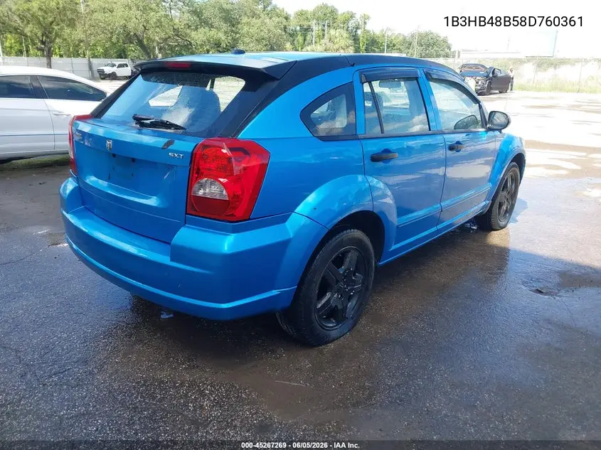 2008 Dodge Caliber Sxt VIN: 1B3HB48B58D760361 Lot: 45267269