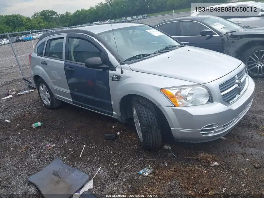 2008 Dodge Caliber Sxt VIN: 1B3HB48B08D650012 Lot: 45329994