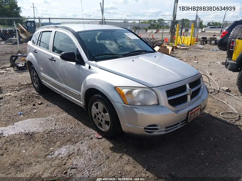 2008 Dodge Caliber Se VIN: 1B3HB28B38D634939 Lot: 45374420