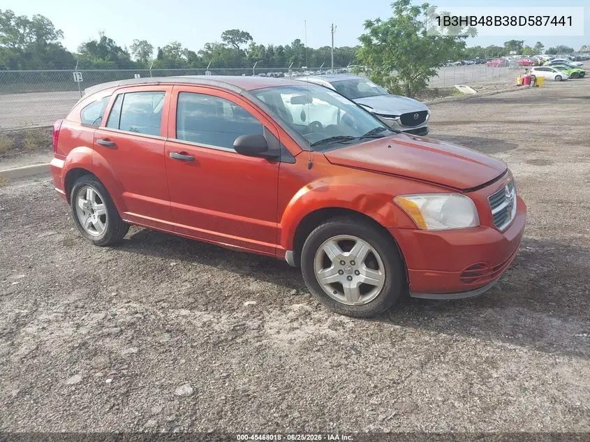 2008 Dodge Caliber Sxt VIN: 1B3HB48B38D587441 Lot: 45468018