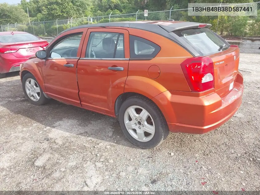 2008 Dodge Caliber Sxt VIN: 1B3HB48B38D587441 Lot: 45468018