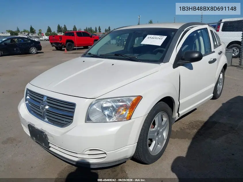 2008 Dodge Caliber Sxt VIN: 1B3HB48BX8D691148 Lot: 45469242