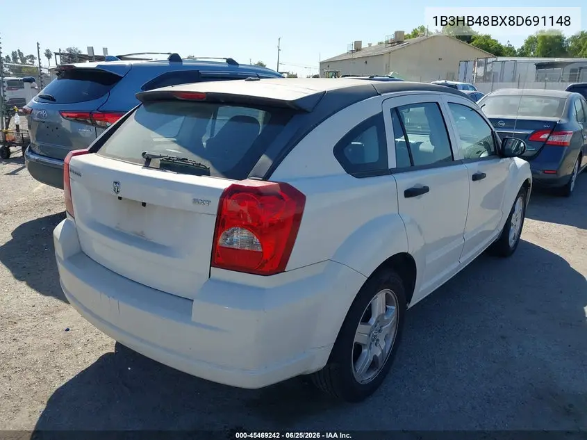2008 Dodge Caliber Sxt VIN: 1B3HB48BX8D691148 Lot: 45469242