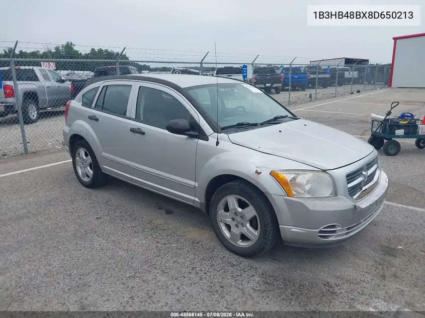 2008 Dodge Caliber Sxt VIN: 1B3HB48BX8D650213 Lot: 45566145