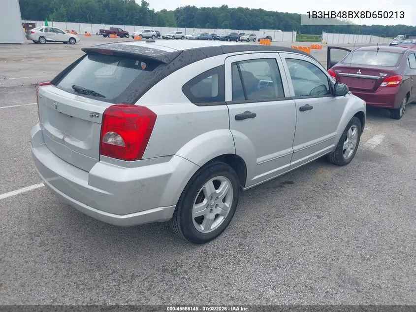 2008 Dodge Caliber Sxt VIN: 1B3HB48BX8D650213 Lot: 45566145