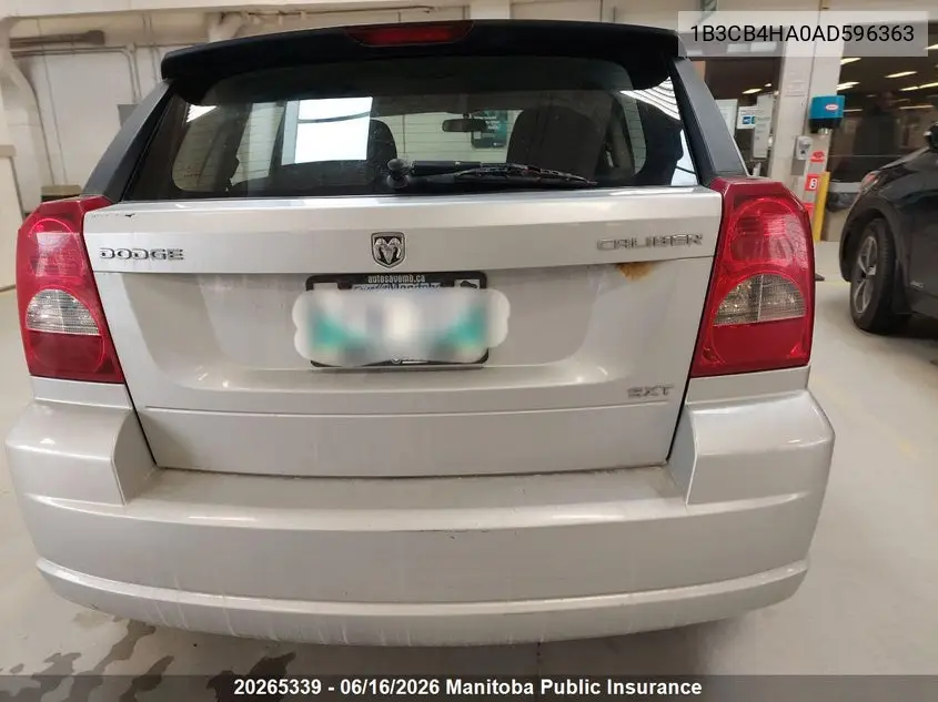 2010 Dodge Caliber Sxt VIN: 1B3CB4HA0AD596363 Lot: 20265339