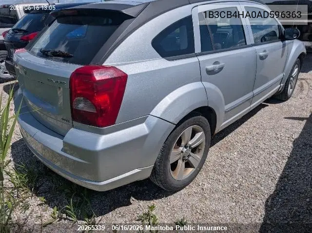 2010 Dodge Caliber Sxt VIN: 1B3CB4HA0AD596363 Lot: 20265339