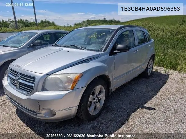 2010 Dodge Caliber Sxt VIN: 1B3CB4HA0AD596363 Lot: 20265339