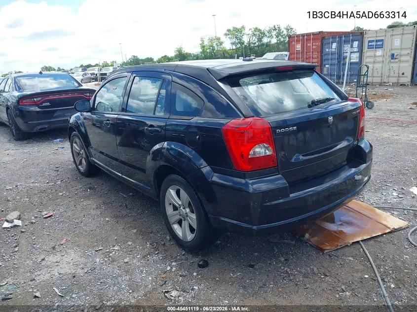2010 Dodge Caliber Sxt VIN: 1B3CB4HA5AD663314 Lot: 45451119