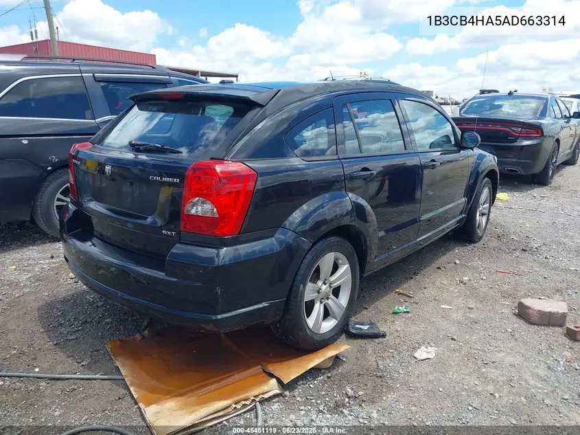 2010 Dodge Caliber Sxt VIN: 1B3CB4HA5AD663314 Lot: 45451119
