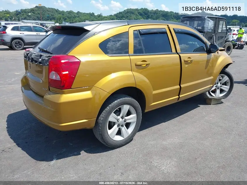 2010 Dodge Caliber Sxt VIN: 1B3CB4HA6AD591118 Lot: 45638213