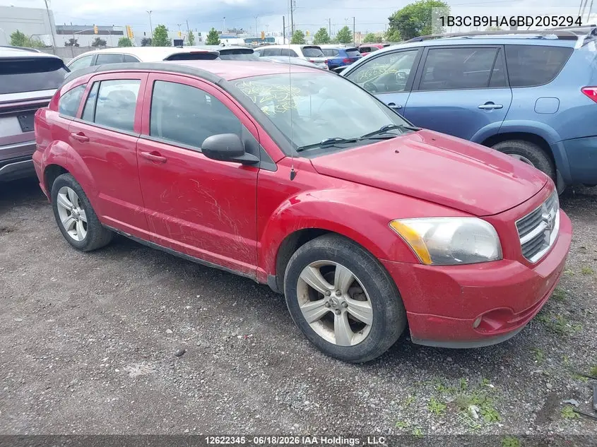 2011 Dodge Caliber Uptown VIN: 1B3CB9HA6BD205294 Lot: 12622345