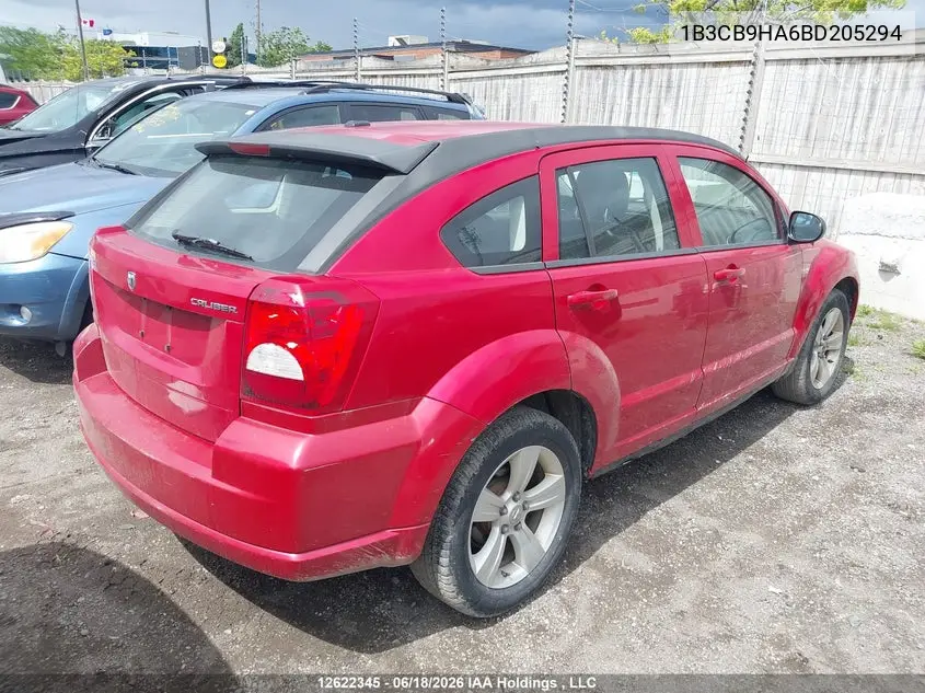 2011 Dodge Caliber Uptown VIN: 1B3CB9HA6BD205294 Lot: 12622345
