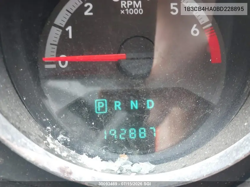 2011 Dodge Caliber Sxt VIN: 1B3CB4HA0BD228895 Lot: 30093469
