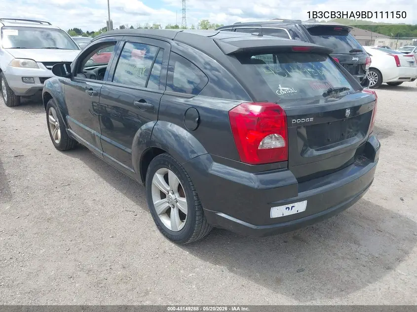 2011 Dodge Caliber Mainstreet VIN: 1B3CB3HA9BD111150 Lot: 45149288